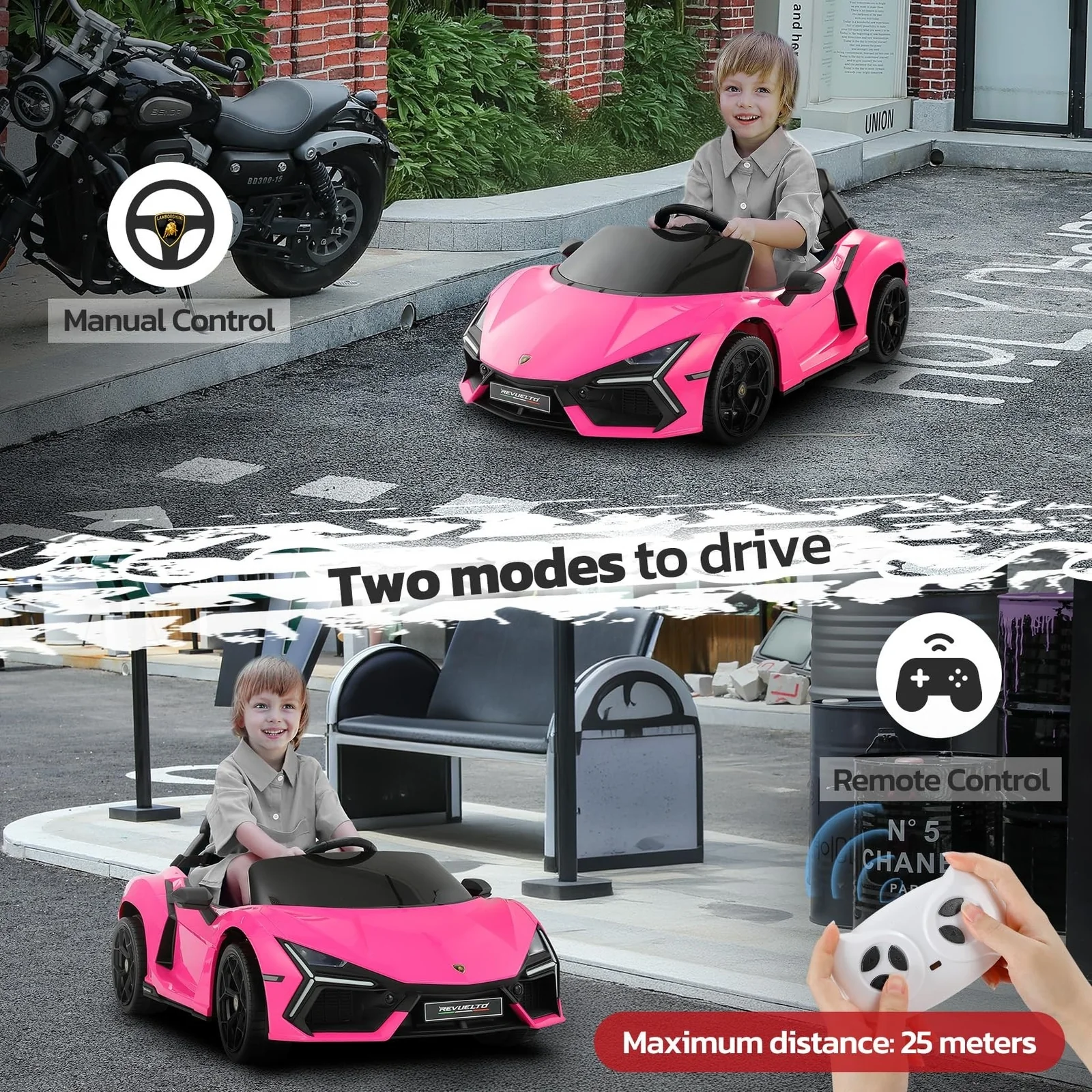 Licensed Lamborghini Electric Ride-On Car with Scissor Doors for Kids - Image 4