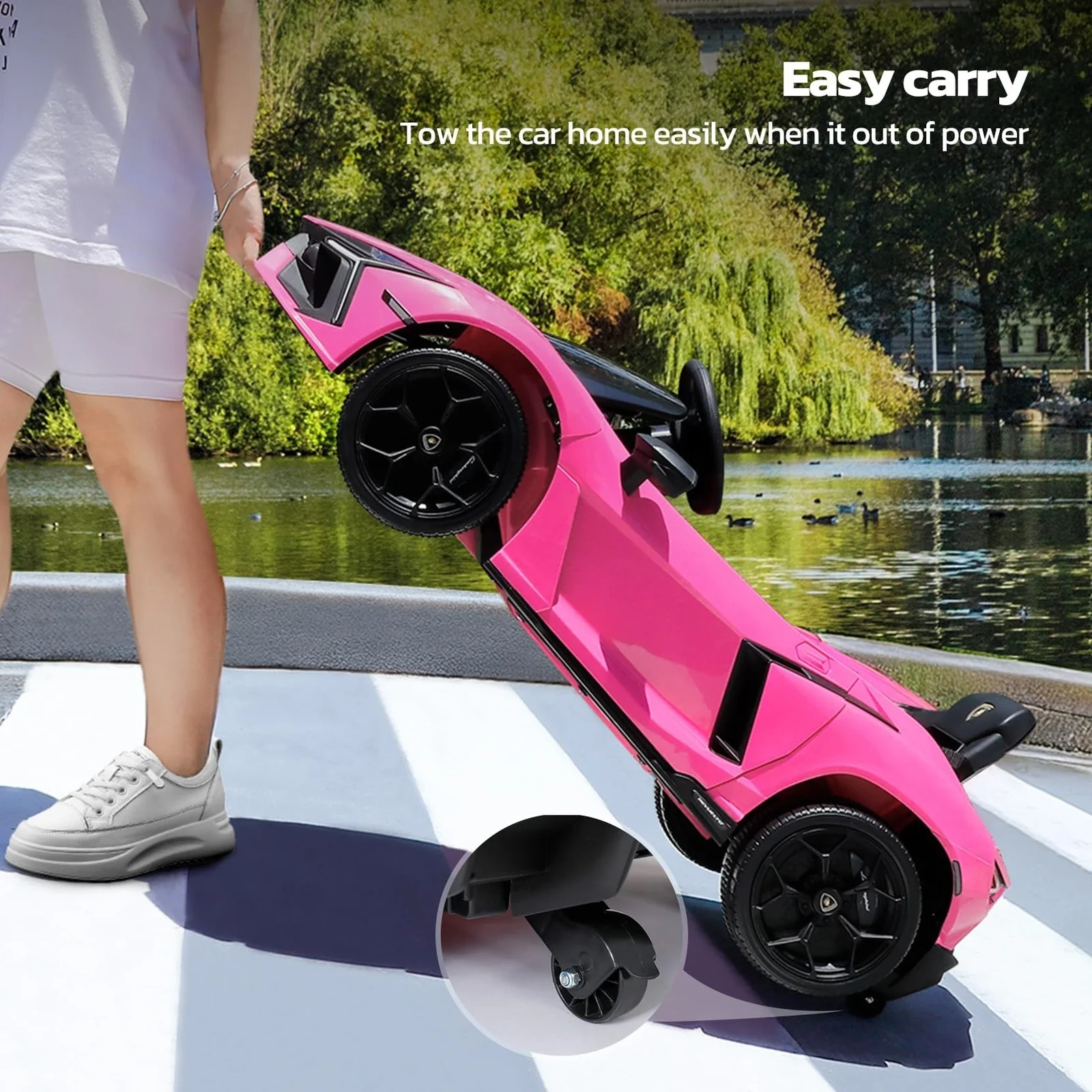 Licensed Lamborghini Electric Ride-On Car with Scissor Doors for Kids - Image 6