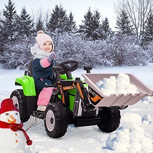 Excavate Fun with Our 12V Electric Ride-On Digger Truck for Kids - 3 Speeds, 7-LED Lights - Image 3