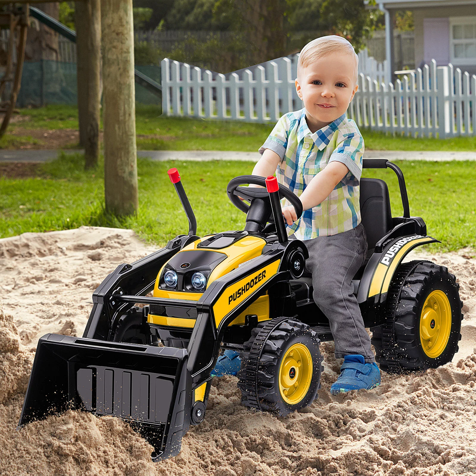Excavator 6V Battery Tractor with Music and Headlight for Kids' Riding Fun - Image 10