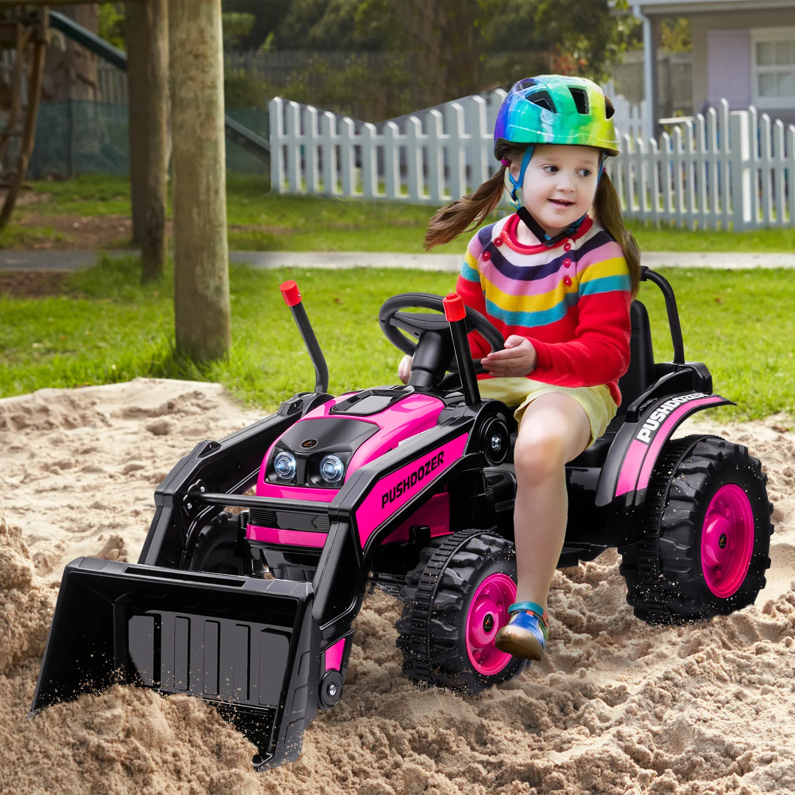 Excavator 6V Battery Tractor with Music and Headlight for Kids' Riding Fun - Image 13