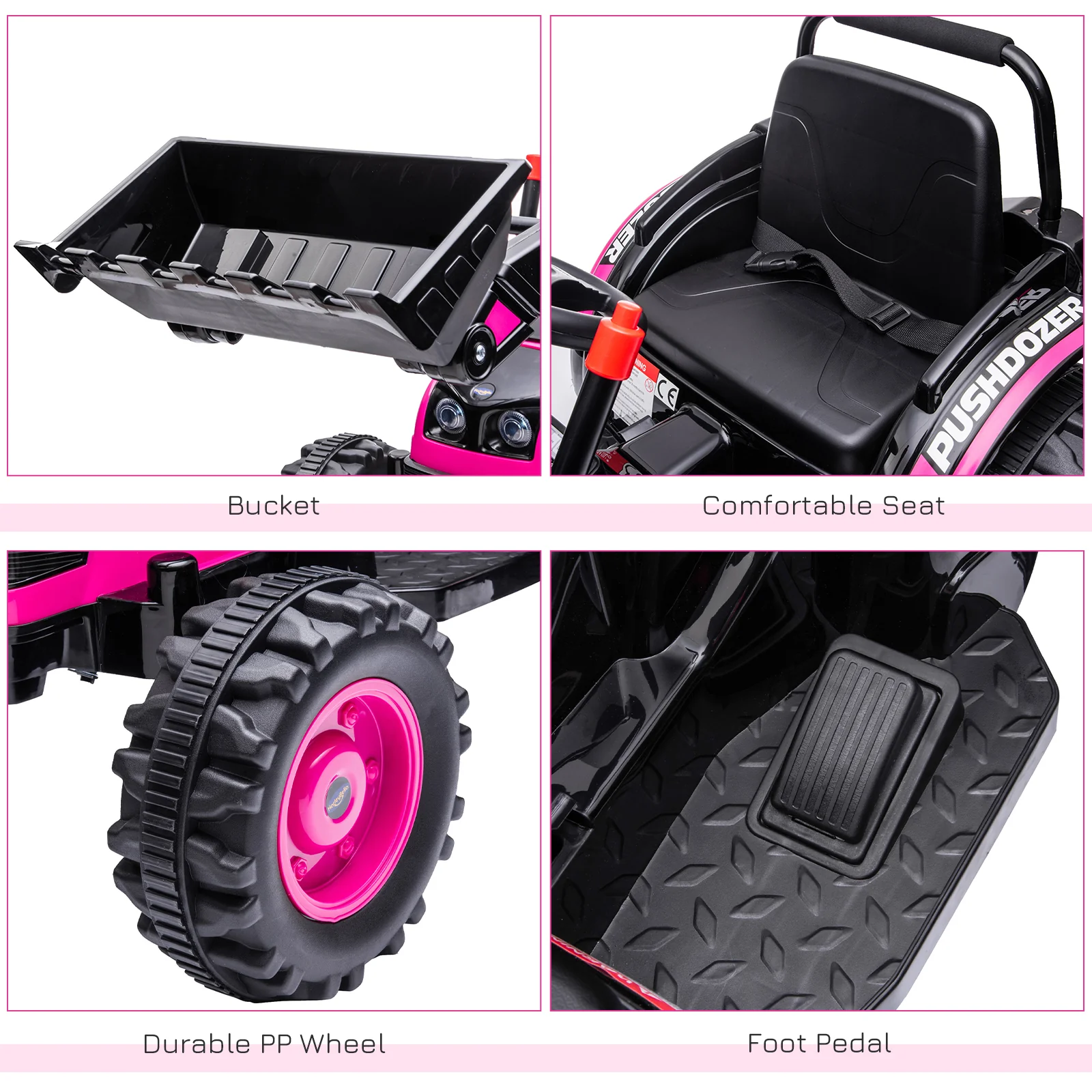 Excavator 6V Battery Tractor with Music and Headlight for Kids' Riding Fun - Image 18