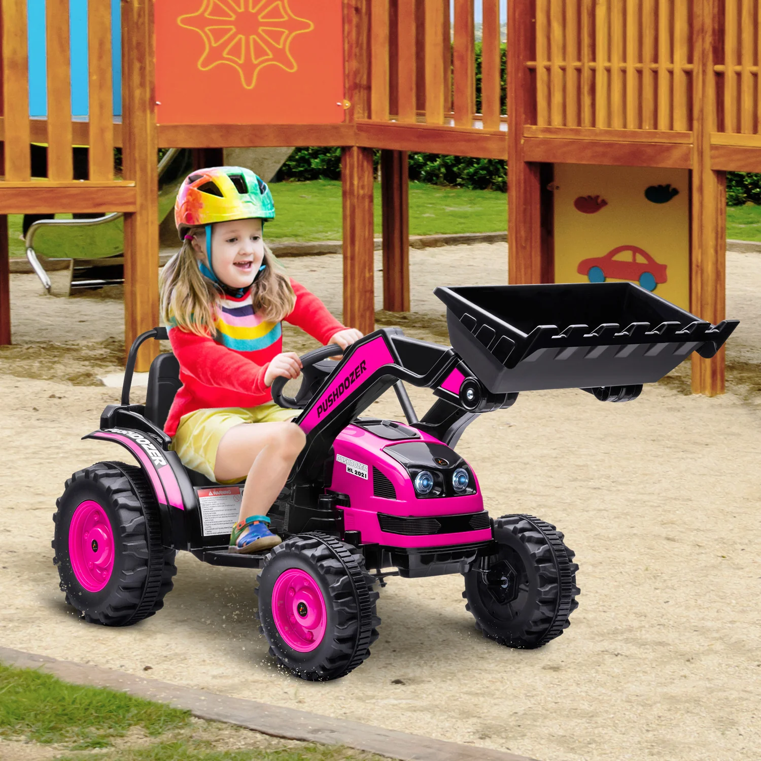 Excavator 6V Battery Tractor with Music and Headlight for Kids' Riding Fun - Image 22