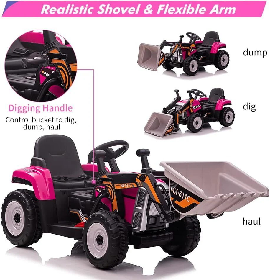 Excavator Ride-On Toy for Kids with Remote Control and 2+1 Gear Shift - Image 6
