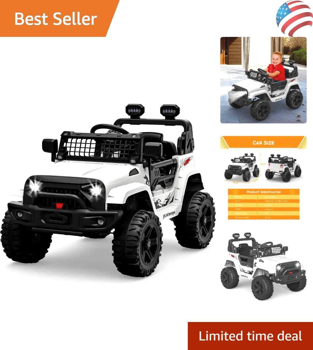2-Speed Kids Electric Truck with Parental Control and Spring Suspension