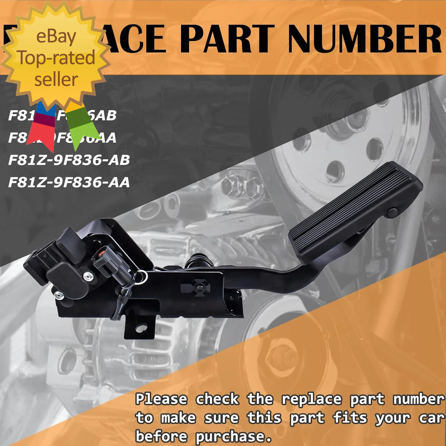 Accelerator Gas Pedal and Sensor Compatible with F250 F350 F450 F550 - Image 3