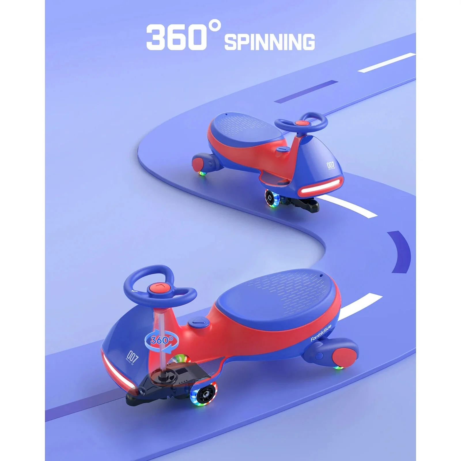 6V Classic Electric Wiggle Car with Pedal and Rechargeable Battery - Image 2