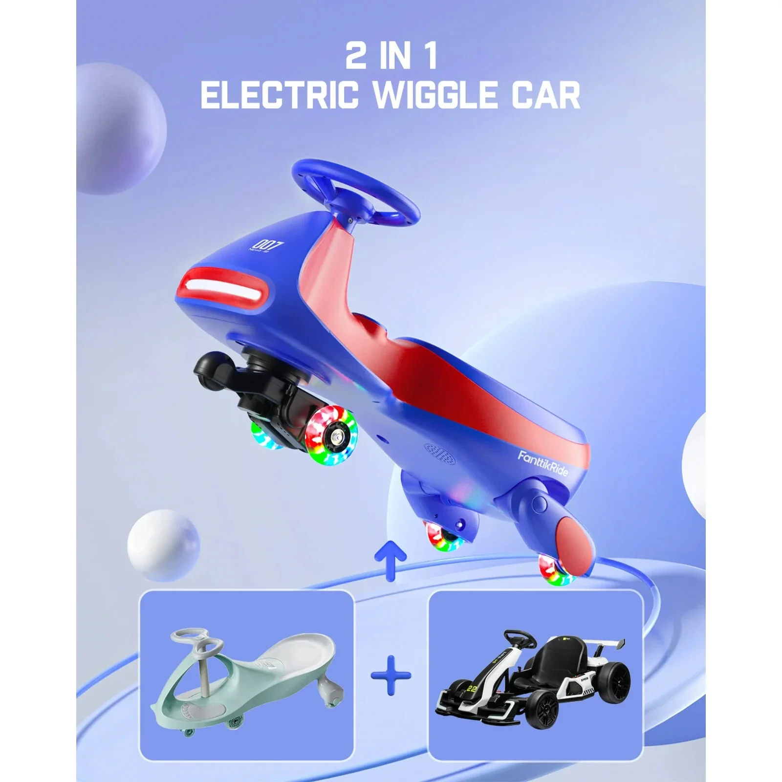 6V Classic Electric Wiggle Car with Pedal and Rechargeable Battery - Image 7
