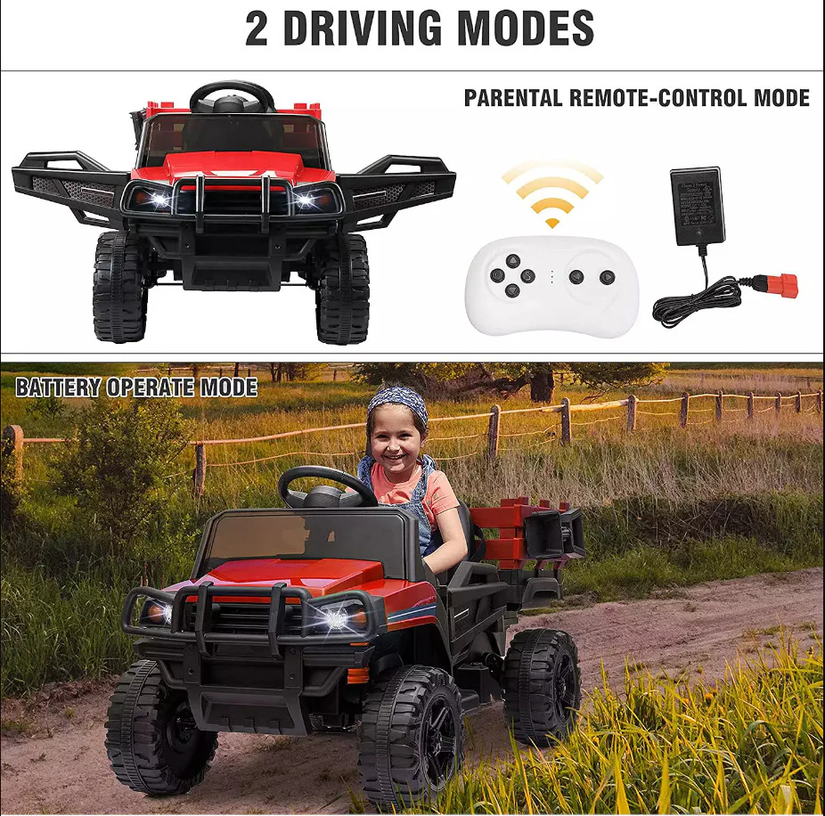 12V Battery-Powered Electric Farm Truck Ride-On Vehicle with Trailer, Available in 3 Colors - Image 10