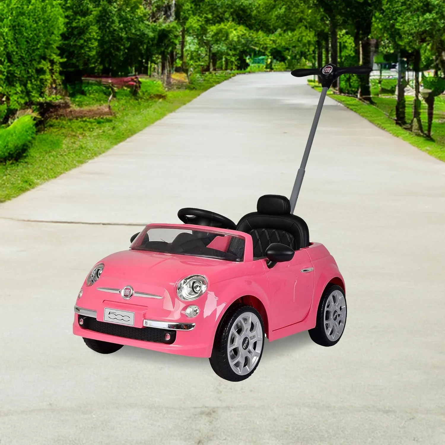 Large Pink Push Car Fiat 500 Toy - Image 8