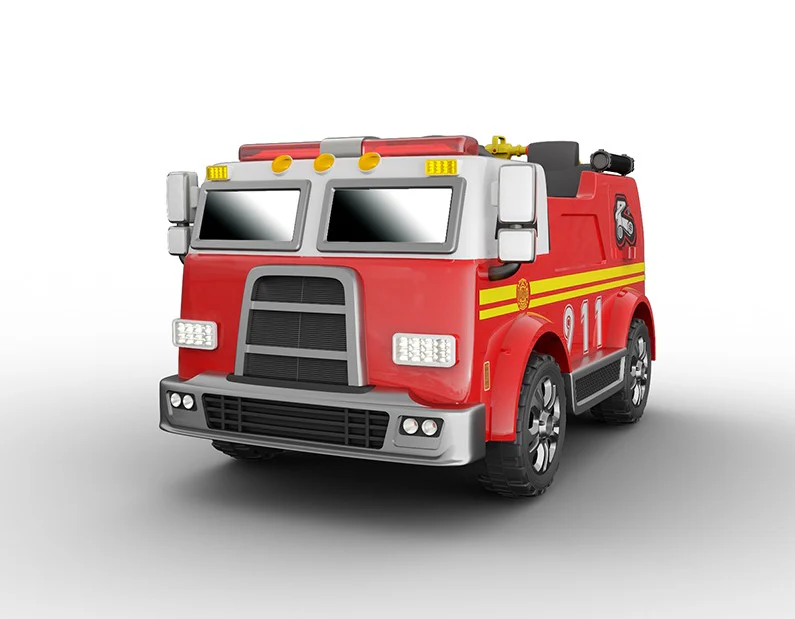 Fire Truck Ride On Toy 2 Seater Red W/Fire Hose Function PA System - Image 6