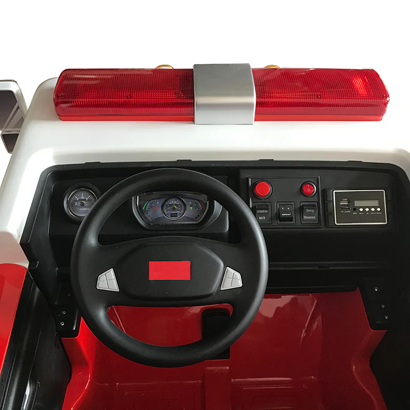 Fire Truck Ride On Toy 2 Seater Red W/Fire Hose Function PA System - Image 9