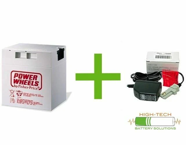 Fisher-Price Power Wheels 12V 9.5Ah Replacement Battery and Charger Kit Grey - Image 2