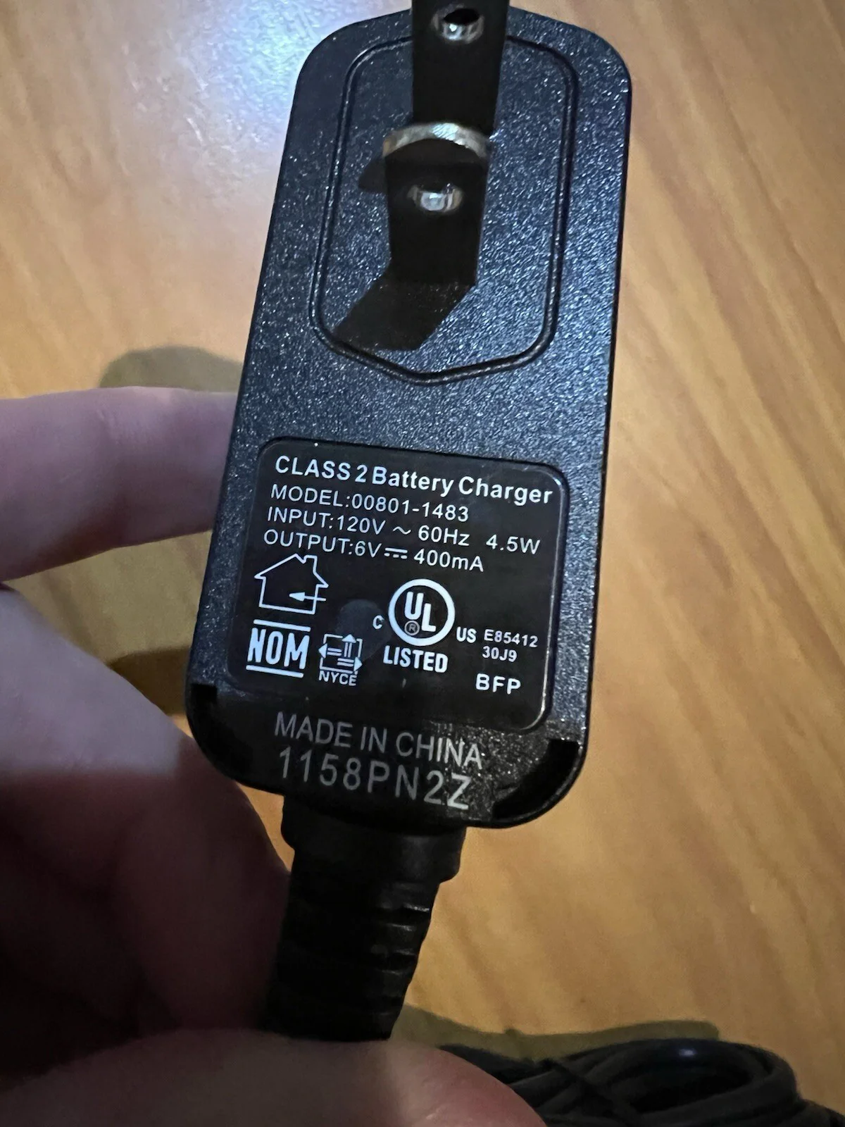 Fisher Price Power Wheels Class 2 Battery Charger 00801-1483 - Image 2