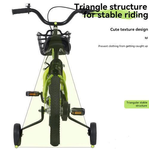 Sporty 18-Inch Kids Bike with Training Wheels, Adjustable Saddle, and Stand - Image 7