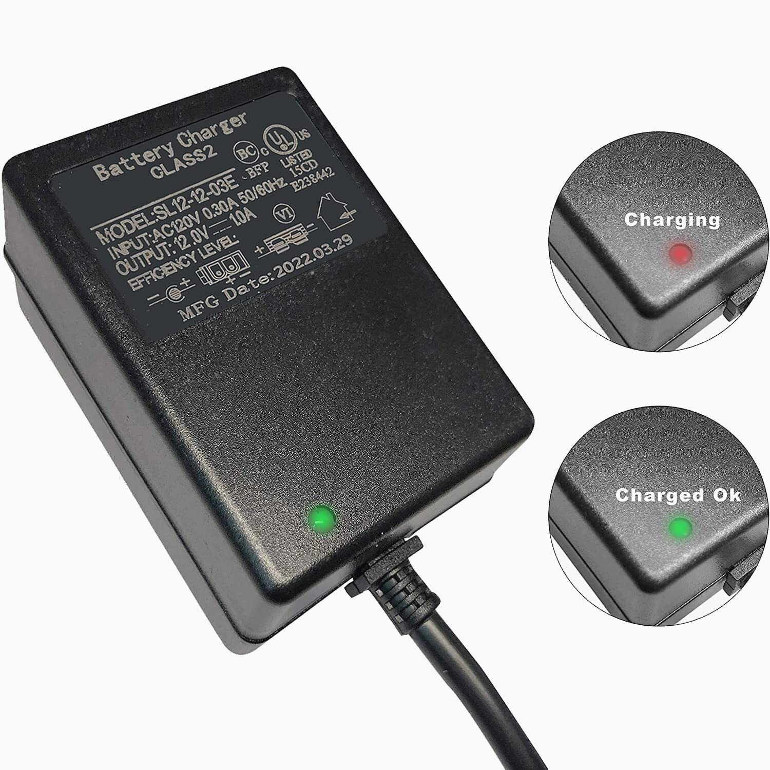 12V Battery Charger for Kids Ride-On Cars and Toys - Image 4