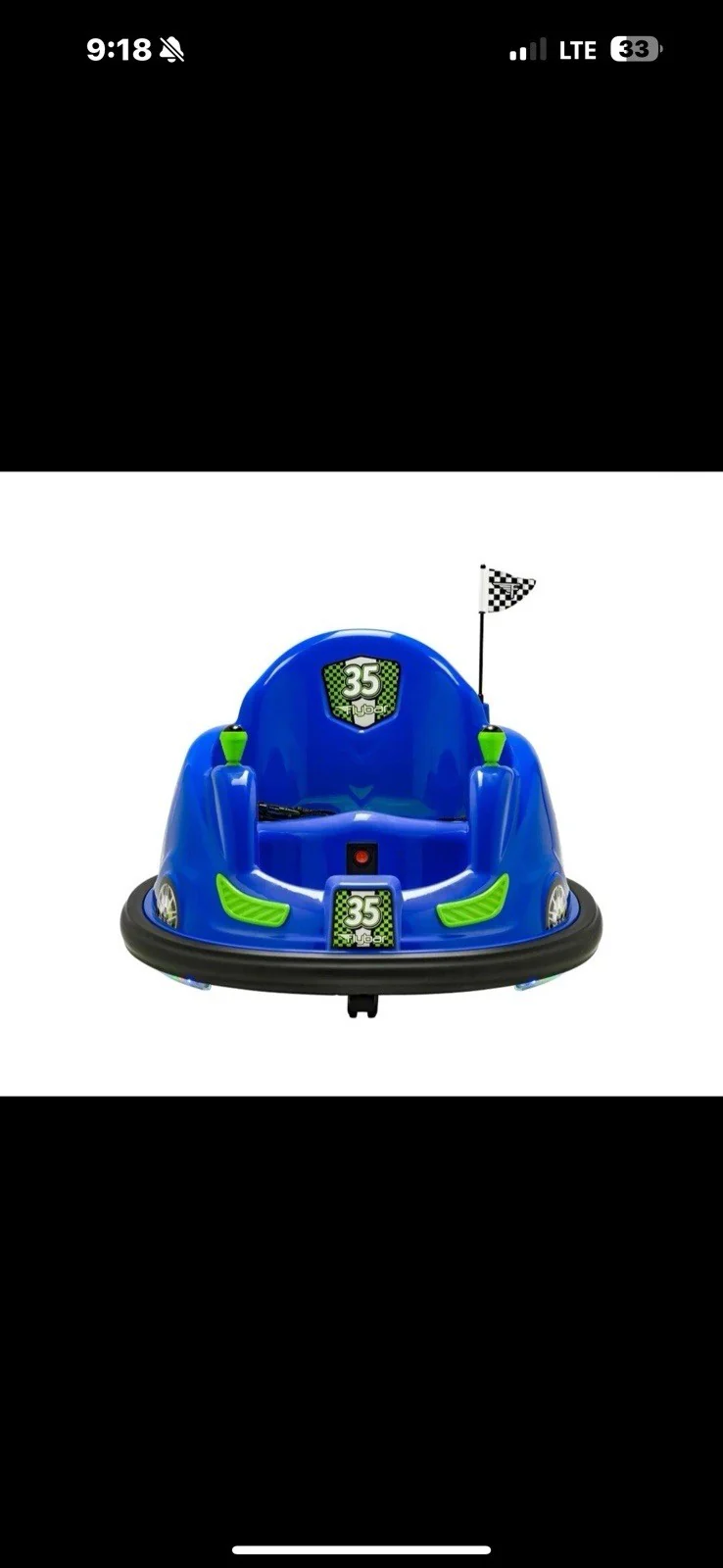 6V Battery-Powered Blue Ride-On Bumper Car with LED Lights - Image 2