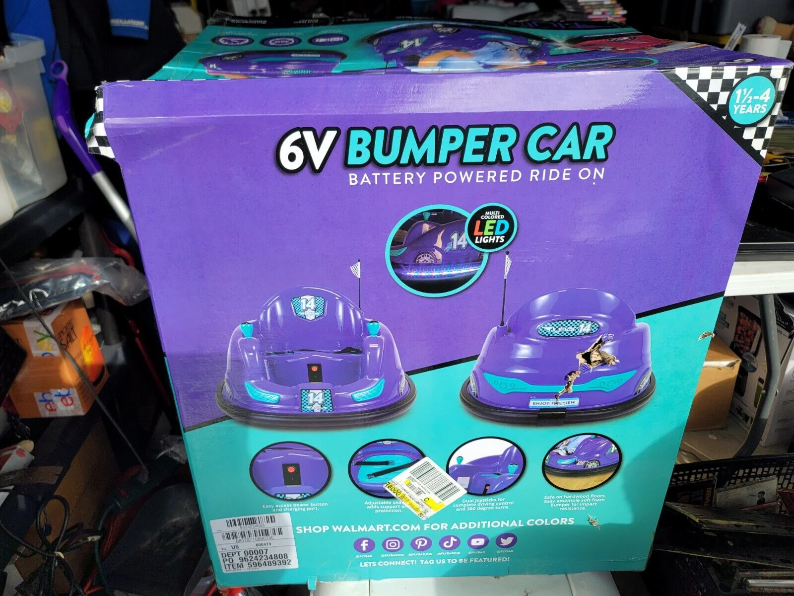 Flybar 6V Bumper Car: Battery-Powered Ride On with LED Lights for Endless Fun - Image 3