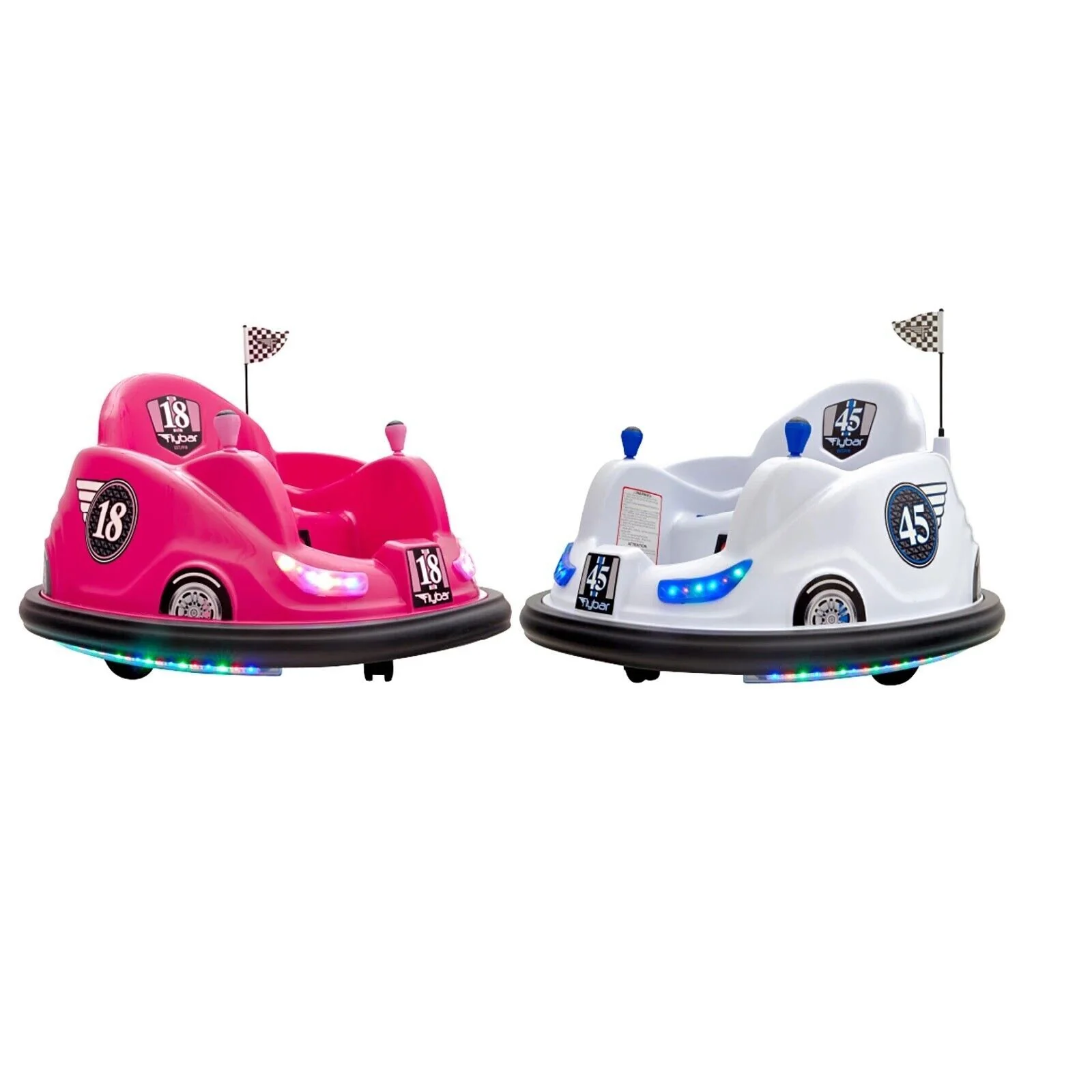 6V Battery-Powered Electric Pink Bumper Cars with Music 2-Pack - Image 2