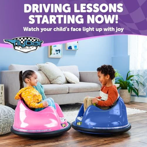 Large 6V Pink and Purple Toddler Bumper Car for Fun Park Play - Image 2