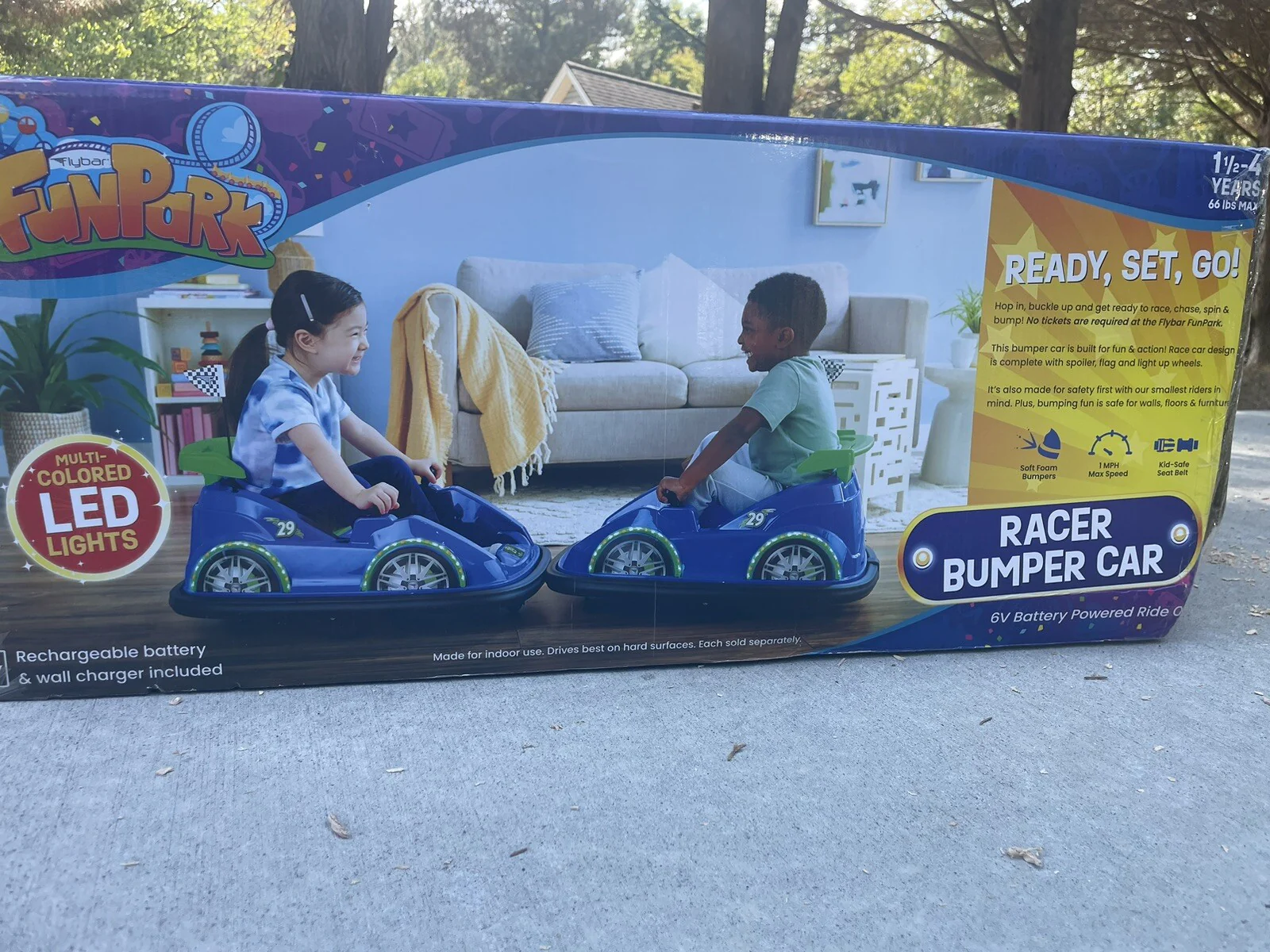 Flybar FunPark Blue Racer Bumper Car Toy - Image 3