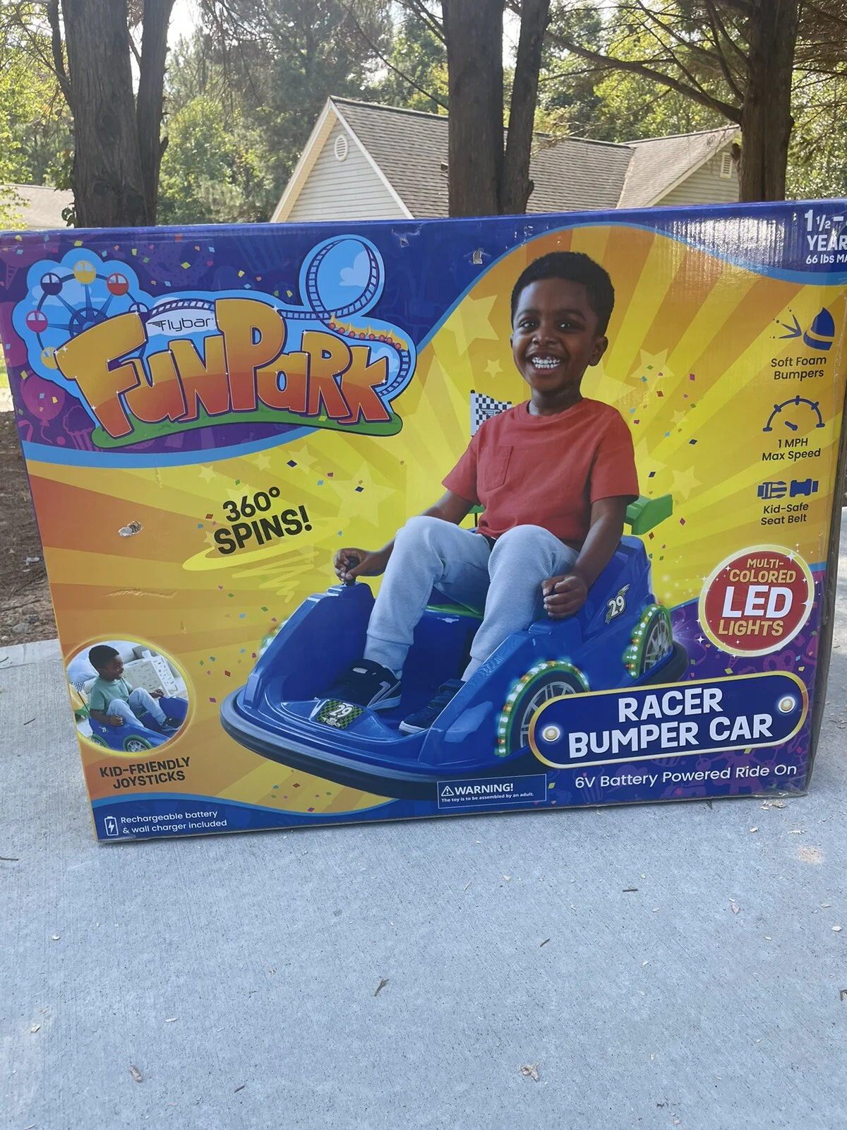 Flybar FunPark Blue Racer Bumper Car Toy - Image 5
