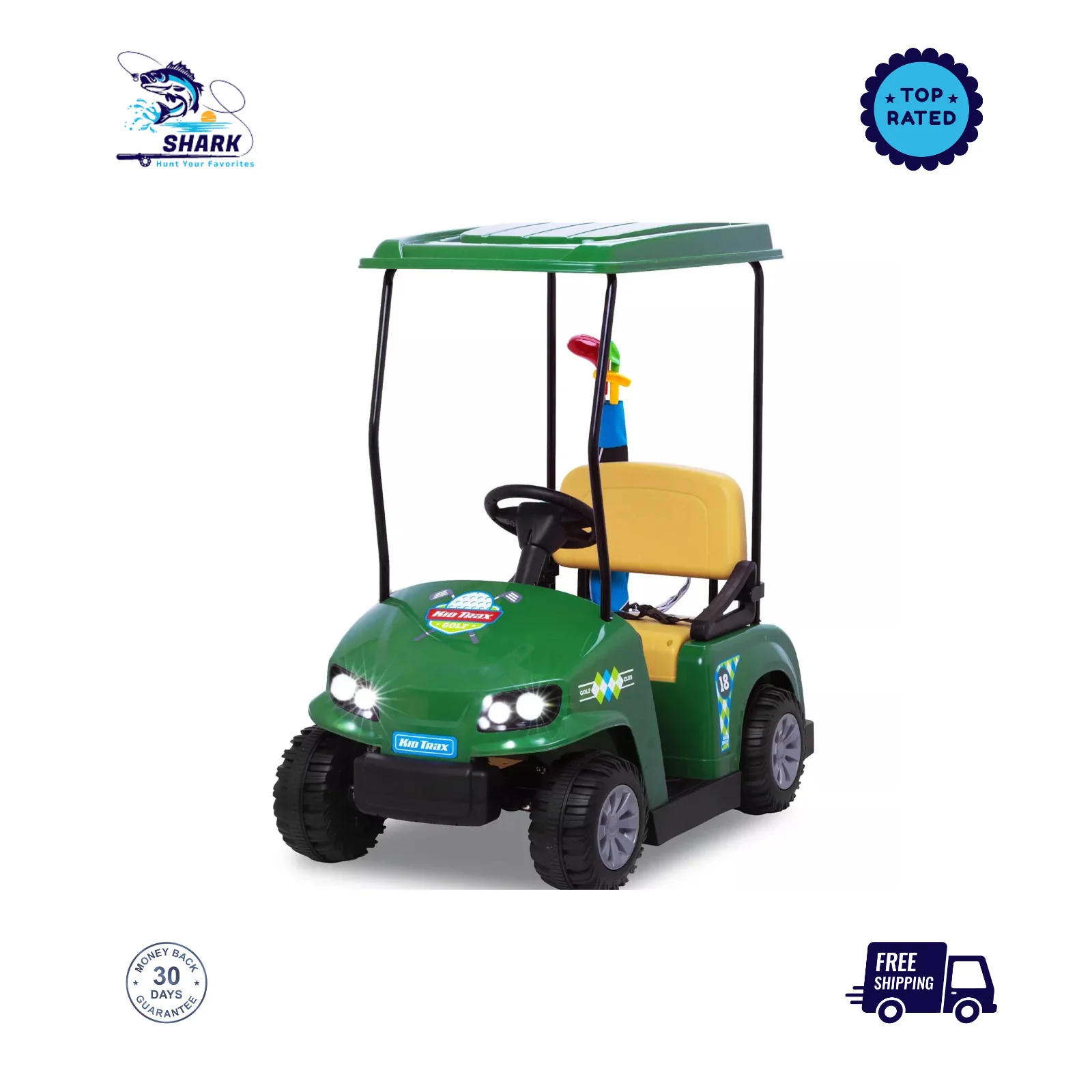Flybar Kid Trax 12V Battery-Powered Golf Cart Ride-On - Image 10