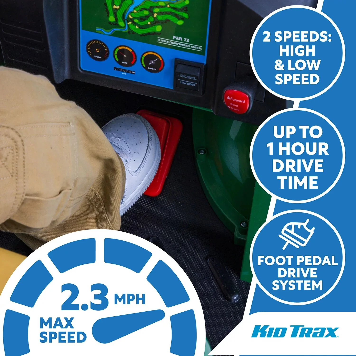 Flybar Trax 12V Battery-Powered Kids Golf Cart Ride-On - Image 8