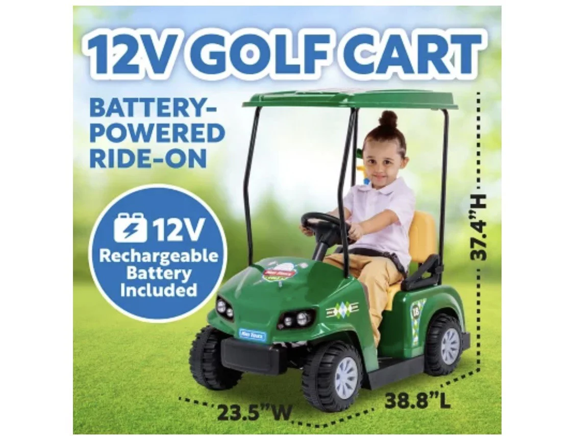 12V Battery-Powered Kids’ Ride-On Golf Cart