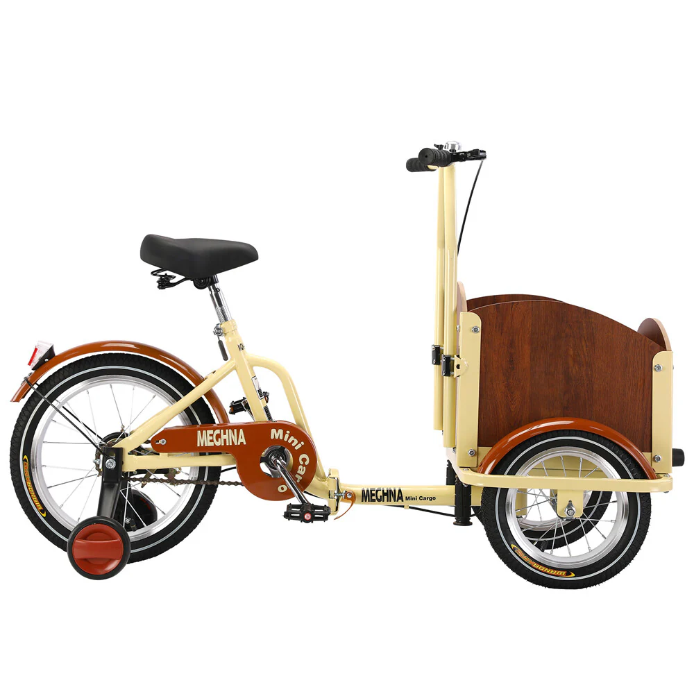 Foldable Cargo Tricycle with Reversible Seat, Front Basket & Training Wheels for Ages 6-12 - Image 10