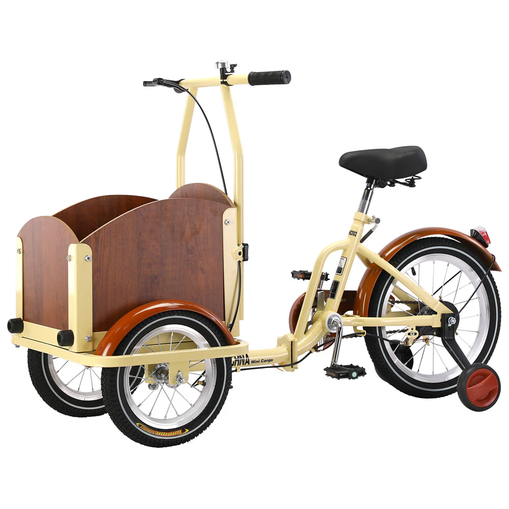 Foldable Cargo Tricycle with Reversible Seat, Front Basket & Training Wheels for Ages 6-12 - Image 7