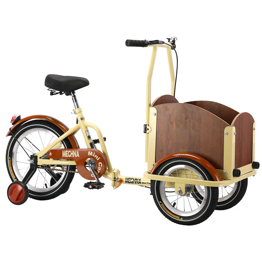Foldable Cargo Tricycle with Reversible Seat, Front Basket & Training Wheels for Ages 6-12 - Image 8