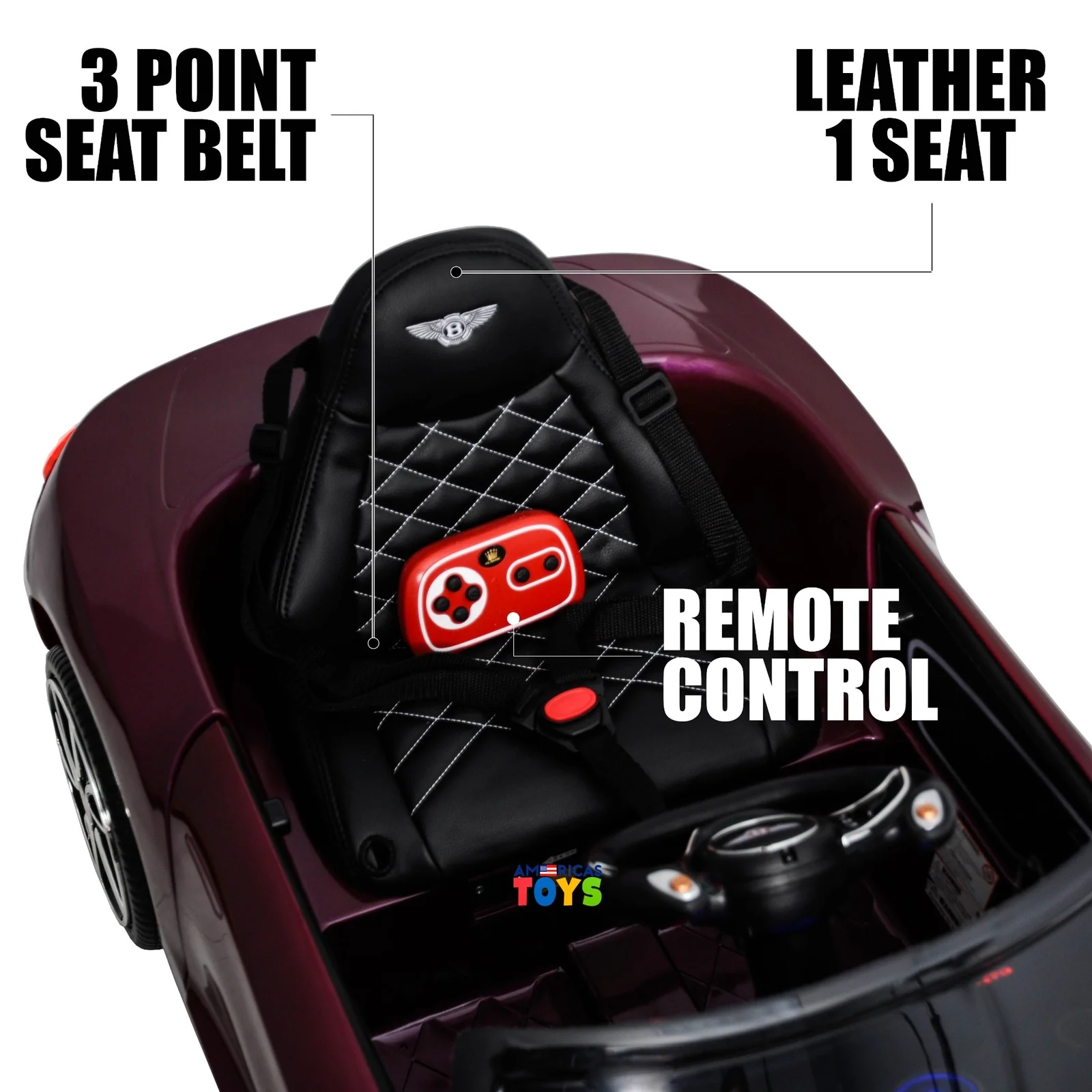 12V Licensed Bentley Ride-On Car for Kids with Remote Control, MP3, and Radio in Multiple Colors - Image 18