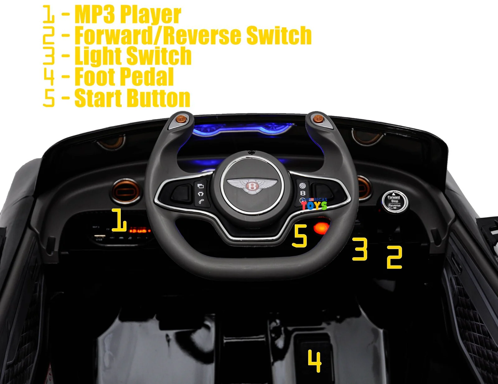 12V Licensed Bentley Ride-On Car for Kids with Remote Control, MP3, and Radio in Multiple Colors - Image 19