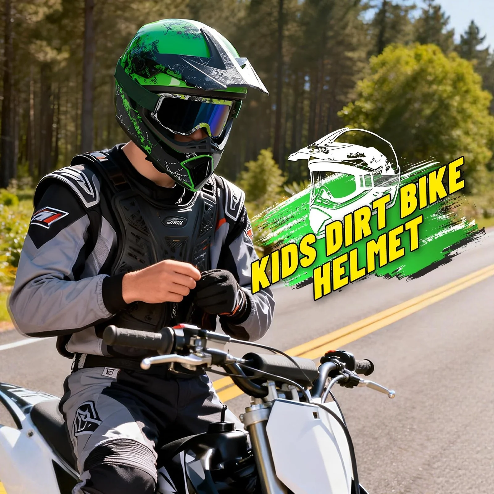 Youth DOT Certified Full Face Motorcycle Helmet for Kids Aged 4-16, Perfect for Dirt Biking & ATV Riding - Image 3