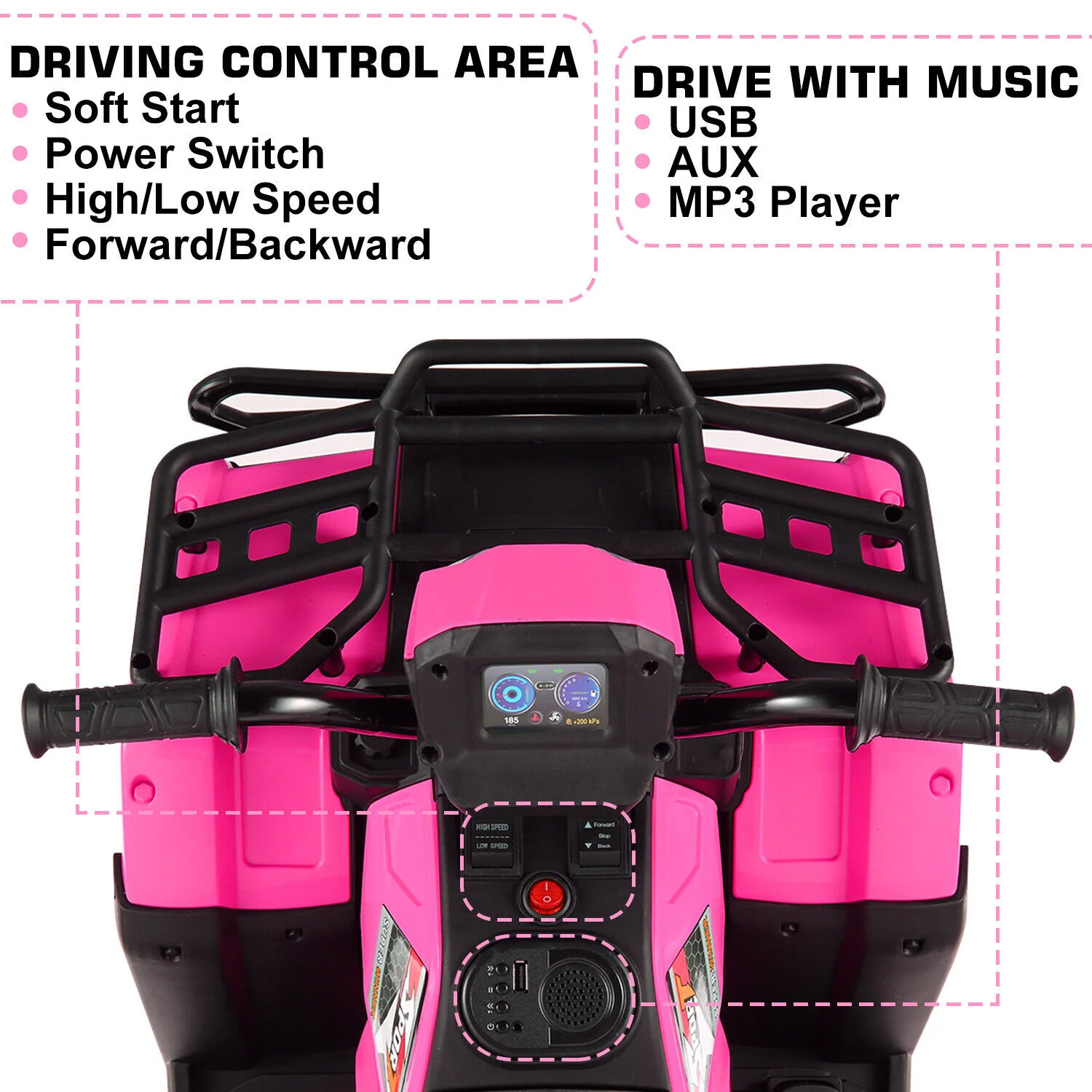 12V Electric Ride-On Kids Jeep Truck ATV with Remote Control Battery-Powered Toy Car - Image 23