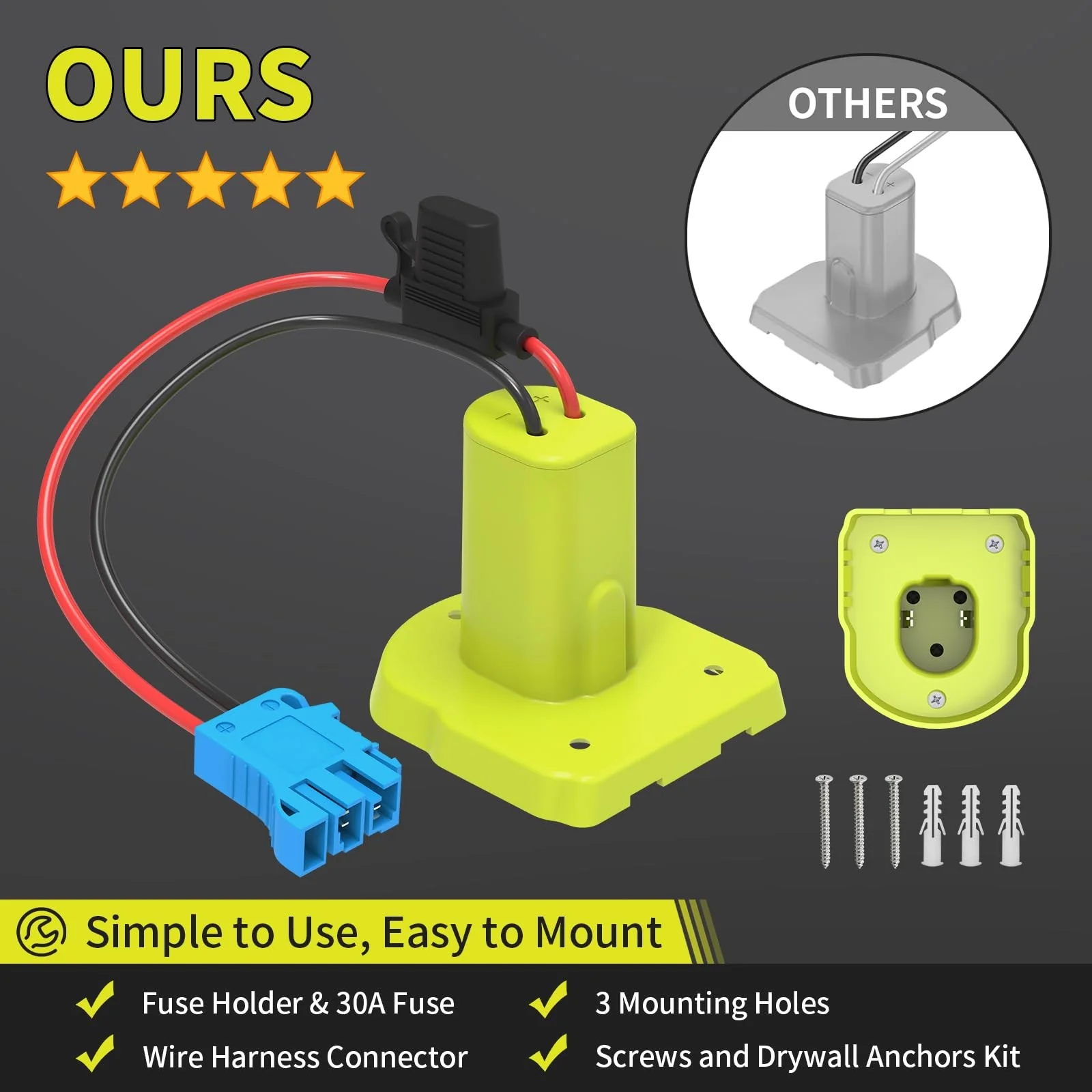 Power Wheel Battery Connector for Ryobi 18V Batteries with Wiring - Image 3