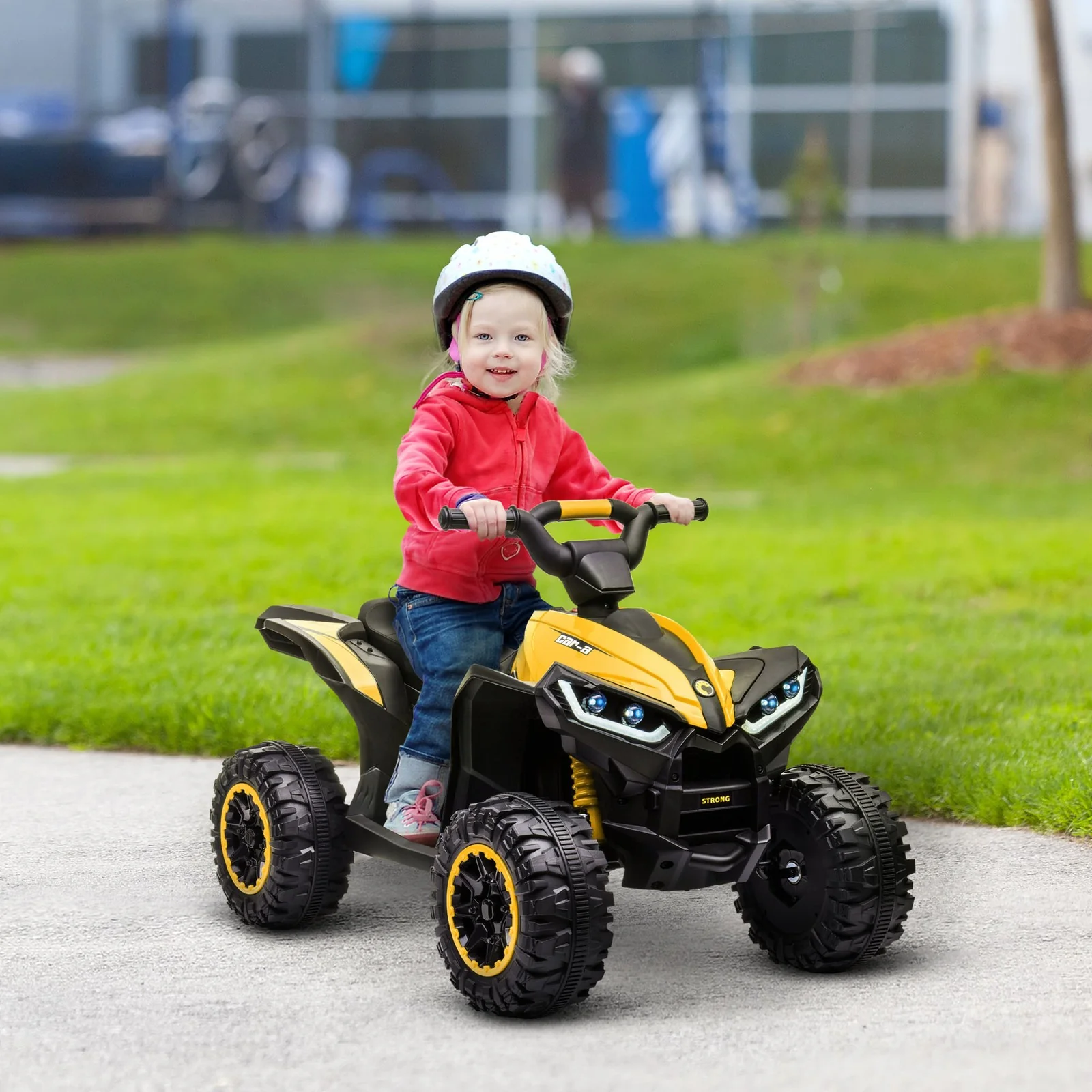 Yellow Four-Wheeler Electric Ride-On Toy with Music for Toddlers and Kids - Image 2