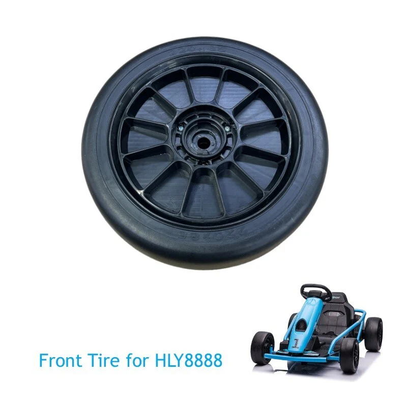 Front and Rear Rubber Tires Replacement for Kids Ride-On Go-Kart Toy Car HLY8888 - Image 2