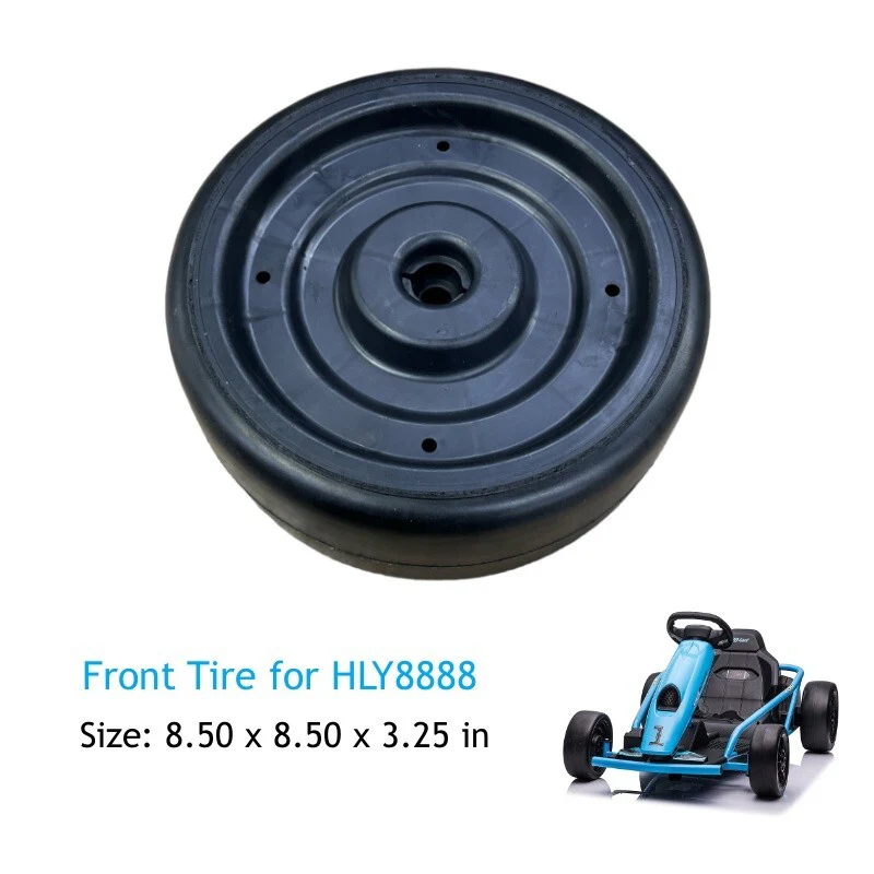 Front and Rear Rubber Tires Replacement for Kids Ride-On Go-Kart Toy Car HLY8888 - Image 3