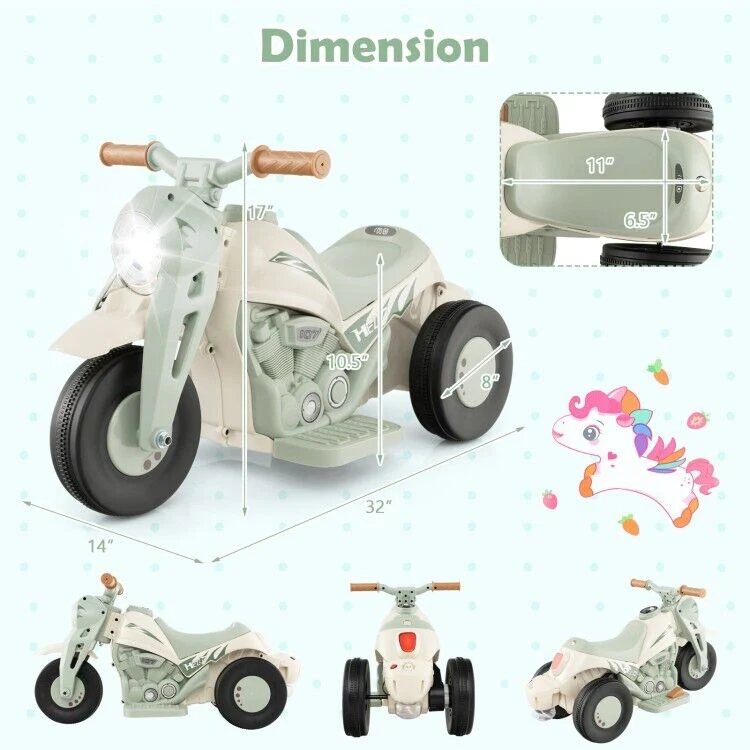 Fun and Exciting Electric Ride-On Motorcycle for Kids with Bubble Maker and Music - 6V Battery and Durable PP Wheels - Image 2
