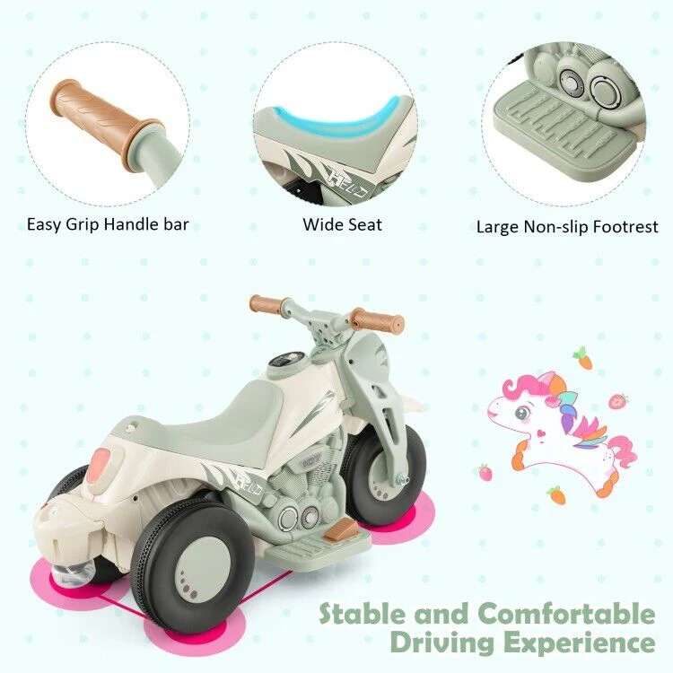 Fun and Exciting Electric Ride-On Motorcycle for Kids with Bubble Maker and Music - 6V Battery and Durable PP Wheels - Image 21