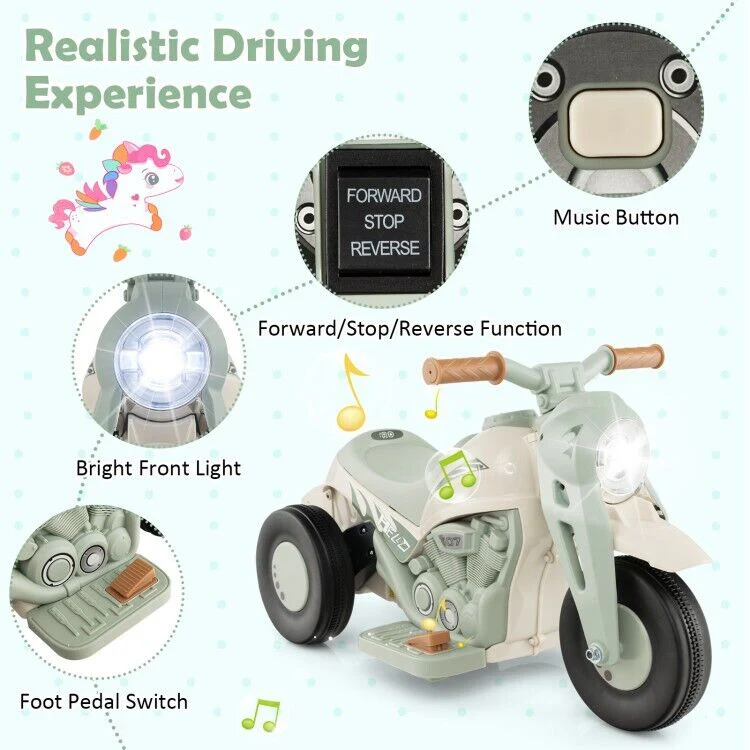 Fun and Exciting Electric Ride-On Motorcycle for Kids with Bubble Maker and Music - 6V Battery and Durable PP Wheels - Image 22