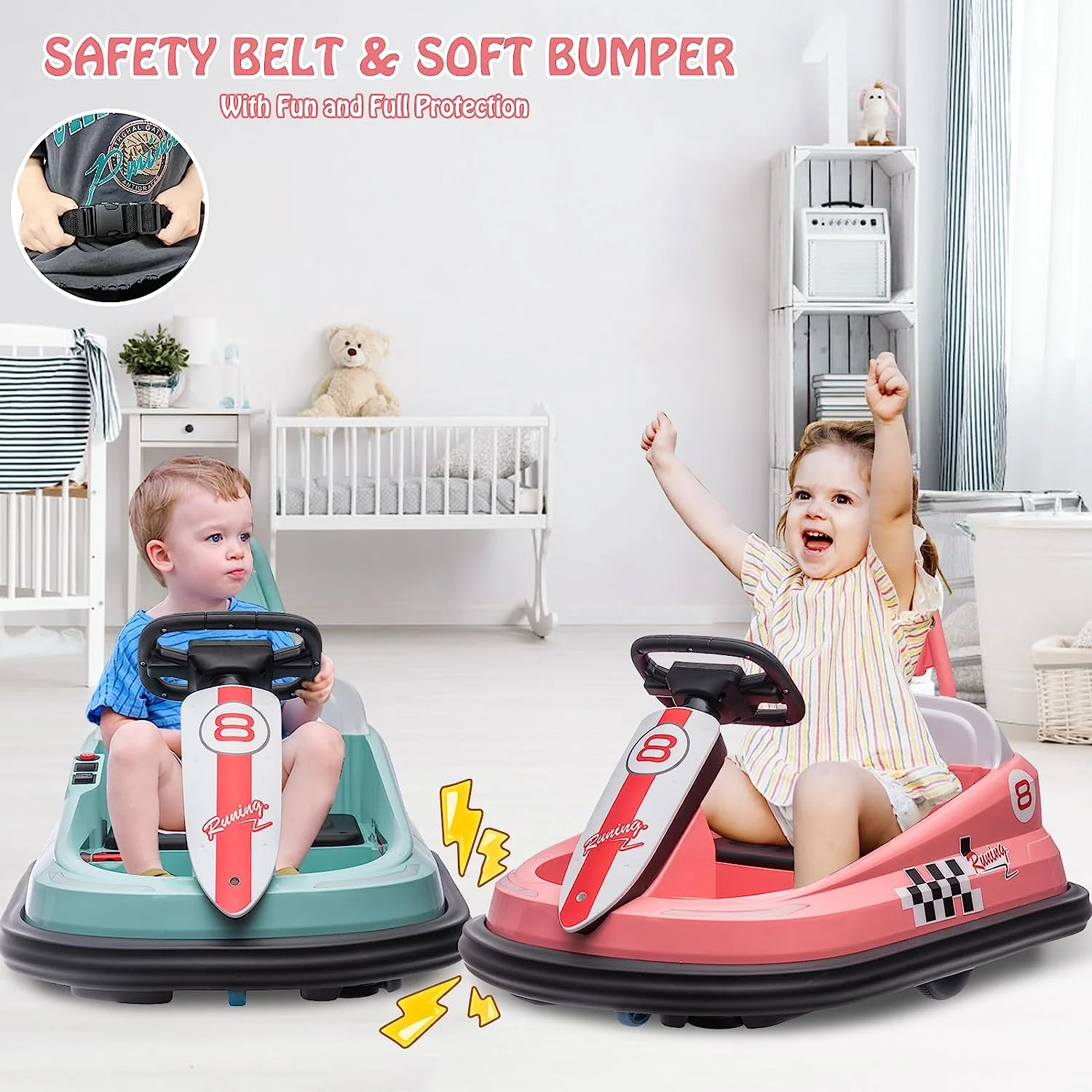 Fun and Safe 6V Electric Bumper Car for Toddlers Ages 1.5-6 Years - Image 3