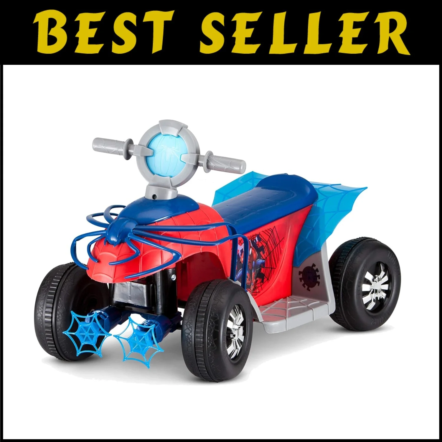 Safe Toddler Spider-Man Quad Ride-On with 6V Battery and 44 lbs Weight Limit