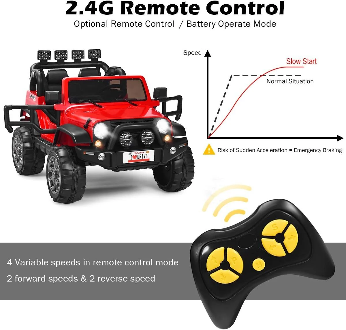 12V Battery-Powered Ride-On Truck for Kids with Remote Control, Lights, and Music - Image 6