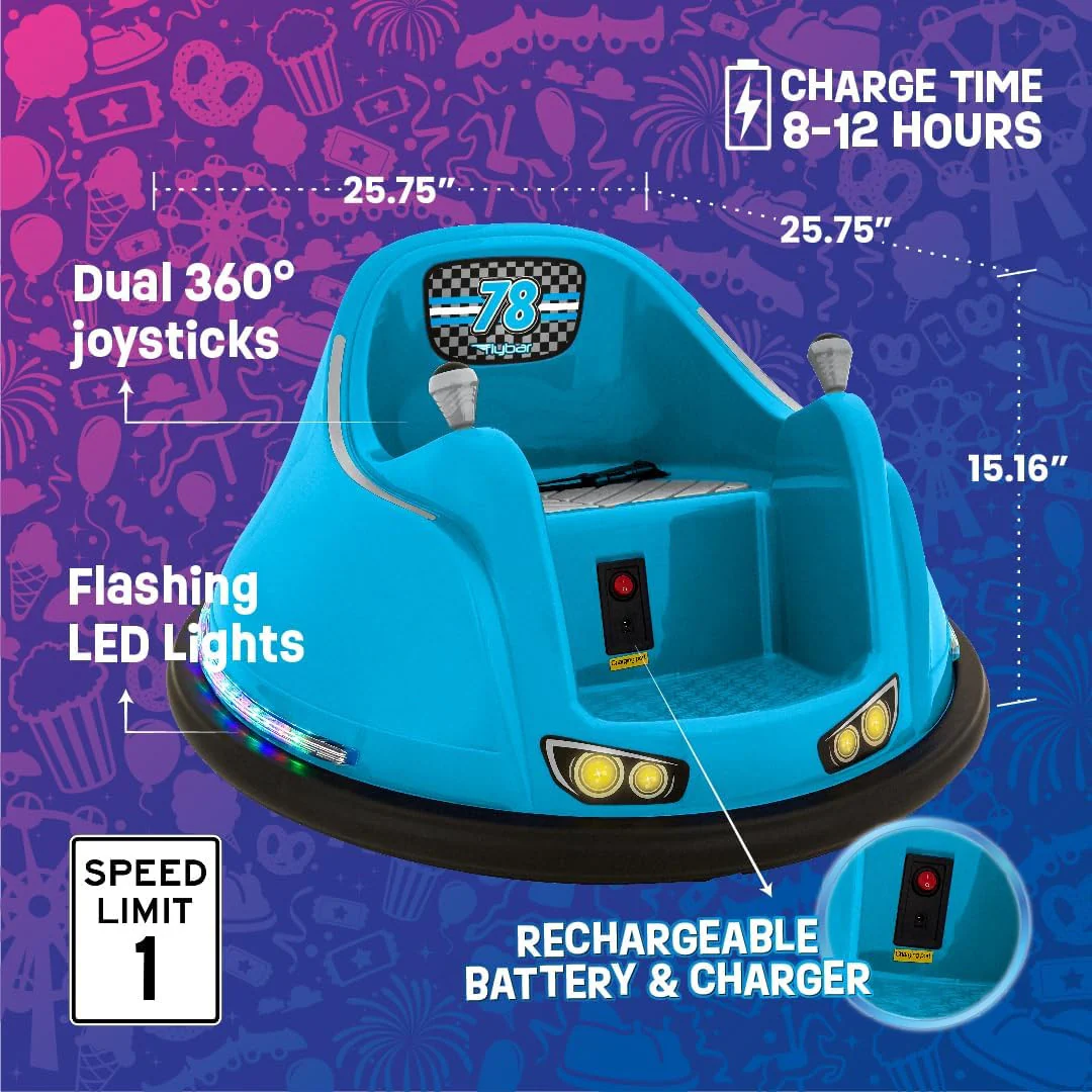 6V Electric Bumper Ride-On Car for Toddlers and Kids Ages 1 and Up - Image 4