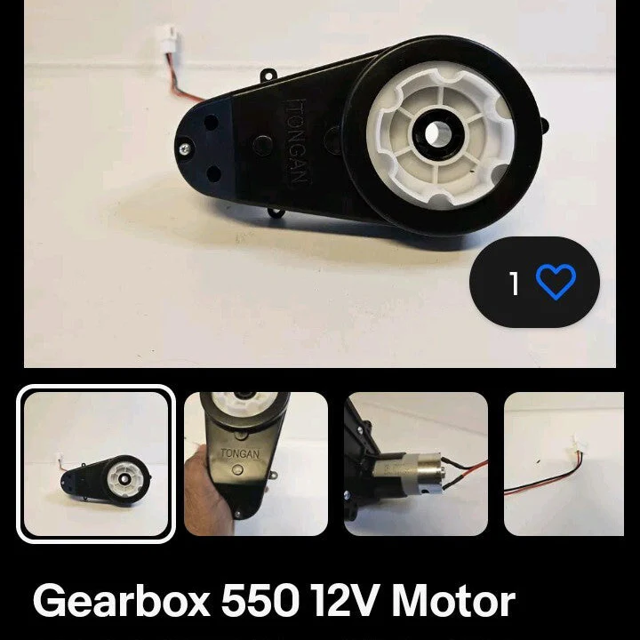 12V 550 Gearbox Motor 40000RPM for Kids Ride-On Toys - 1 Unit - Image 2
