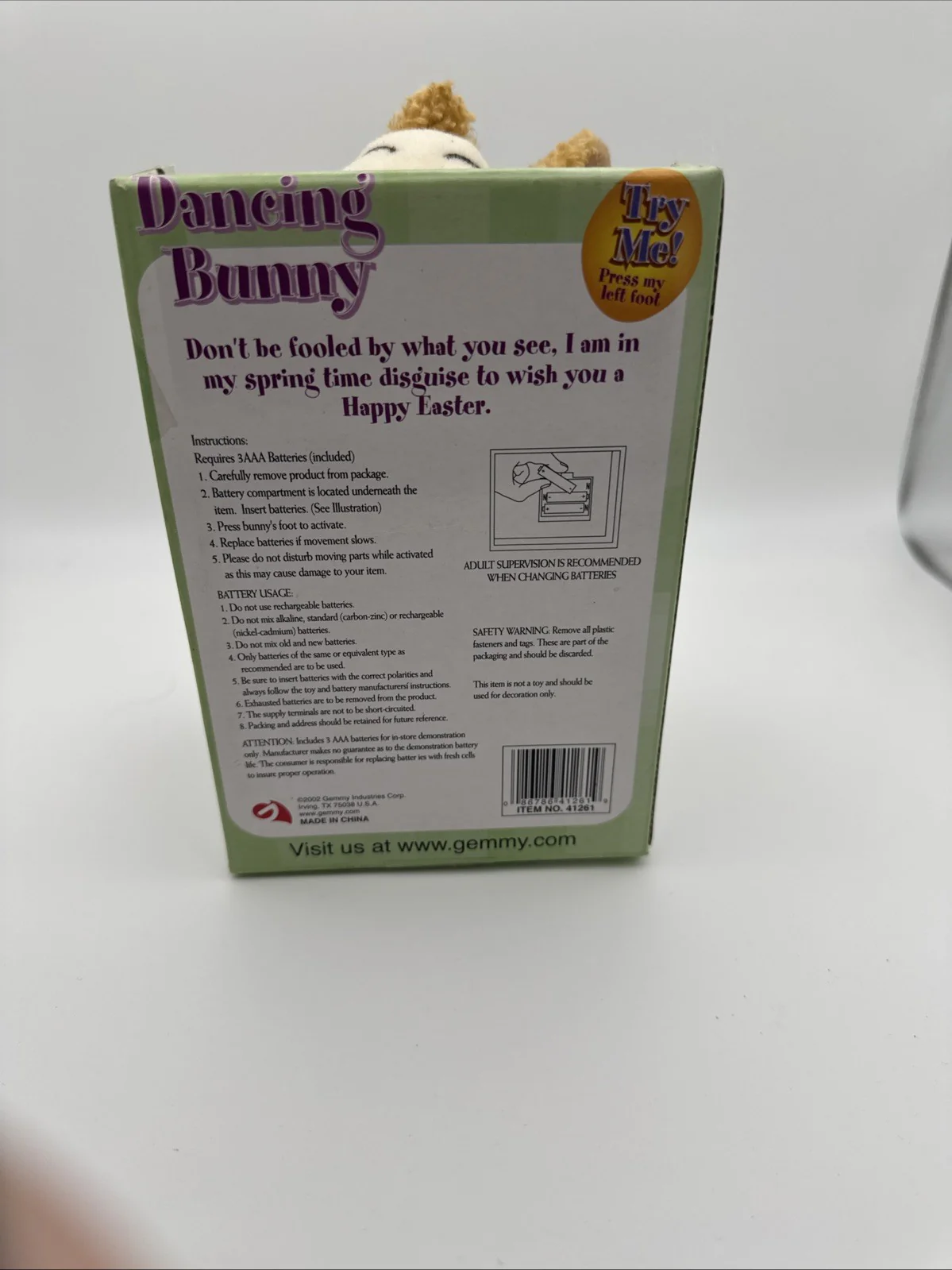 Gemmy Vintage 2002 Easter Time Singing and Dancing Bunny Toy - Image 4