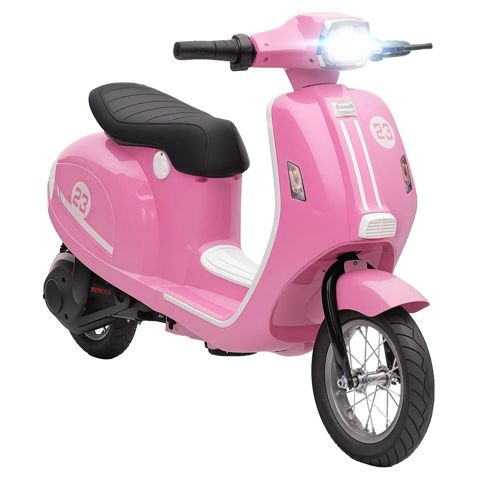 Girls' Pink 24V Electric Vespa Scooter for Kids Ages 8-12 - Image 11